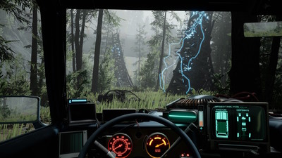 Выживание и исследование зоны отчуждения на автомобиле в геймплее Pacific Drive