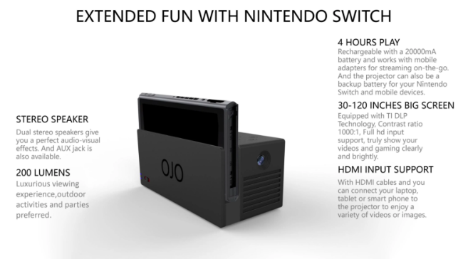OJO - показан прототип проектора для Nintendo Switch