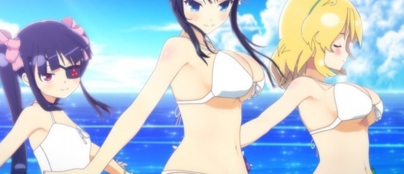 Senran Kagura: Pech Beach Splash - полуголые девушки пытаются сорвать друг с друга купальники с помощью различных видов водяного оружия