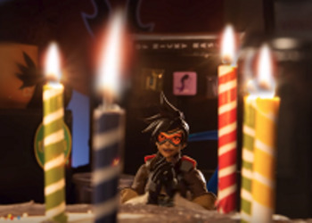 Overwatch - Трейсер приготовила праздничный тортик ко второй годовщине игры
