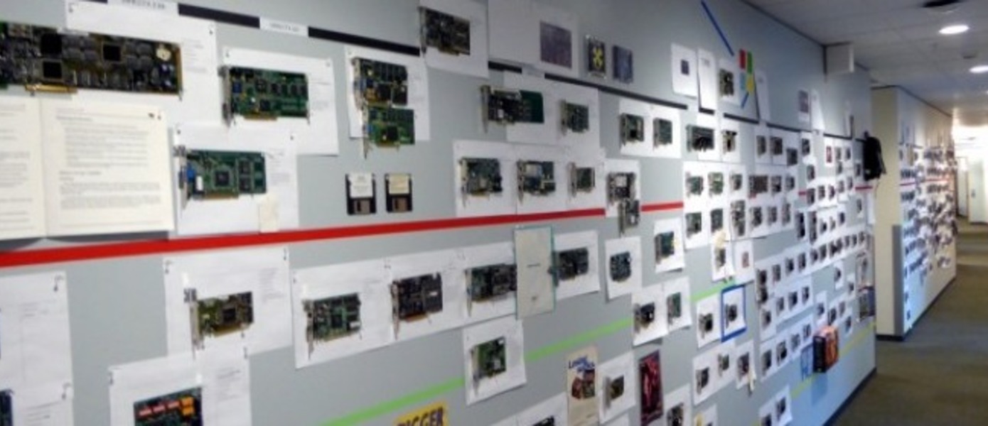 Microsoft превратила один из коридоров своего офиса в музей видеокарт
