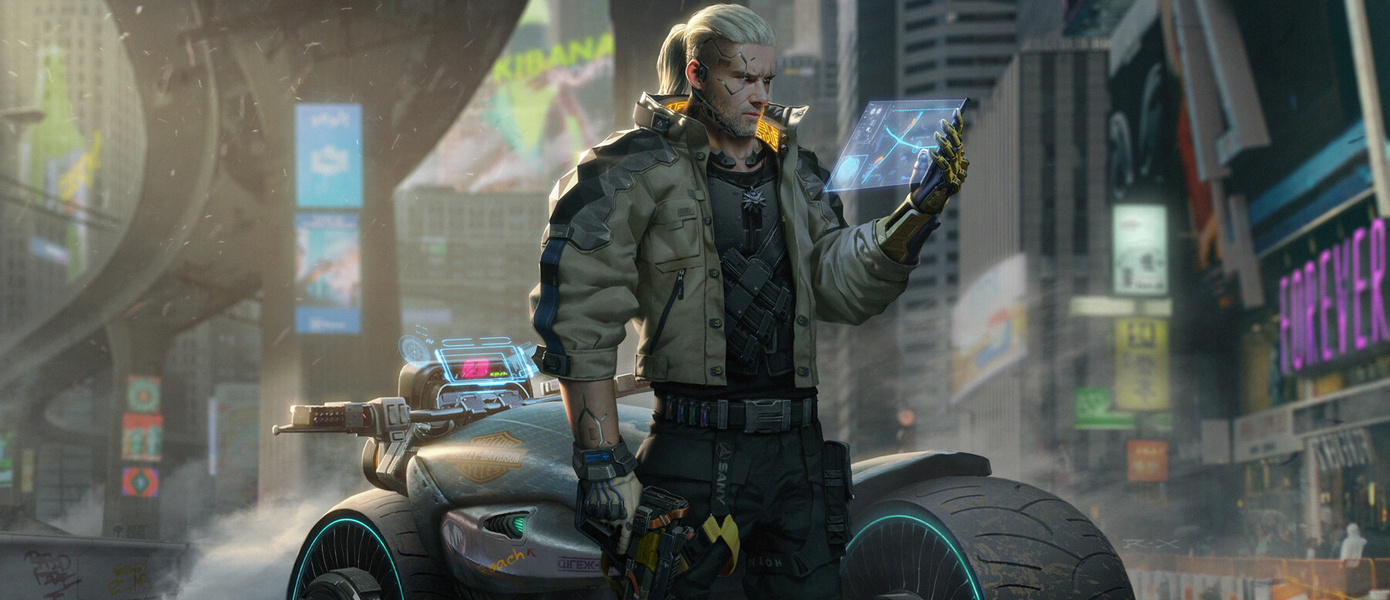 Художник создал впечатляющий концепт Геральта в мире Cyberpunk 2077