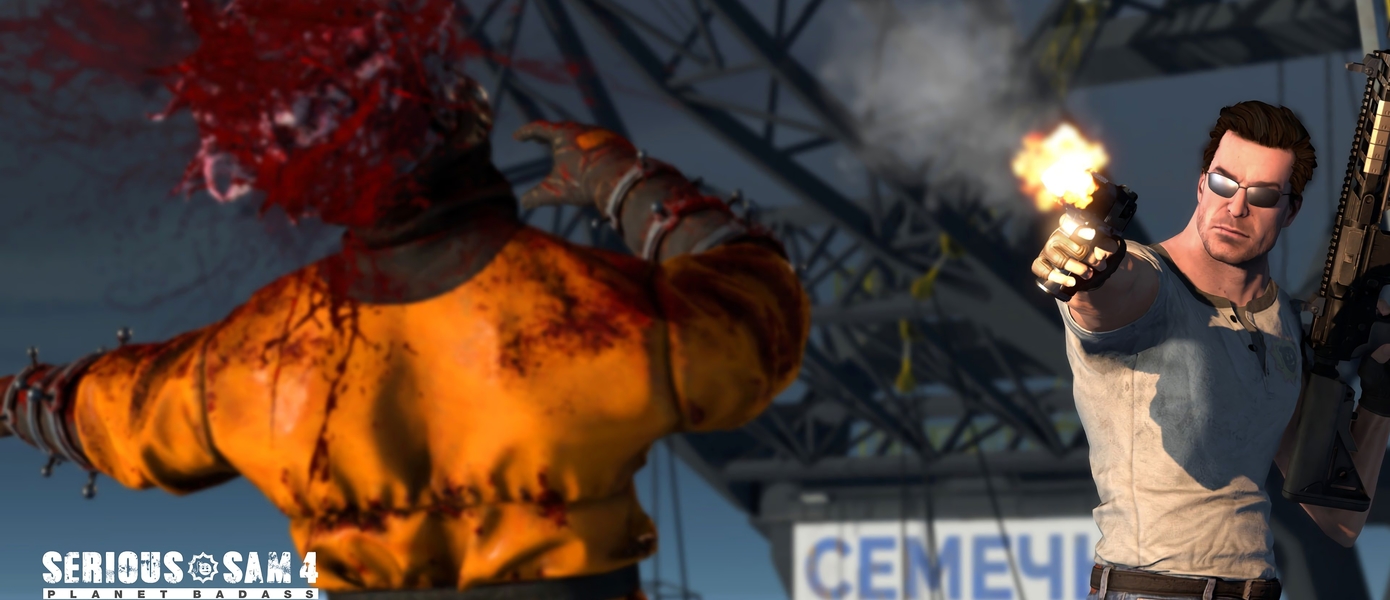 Сэм сносит врагу голову из дробовика в новом геймплейном фрагменте Serious Sam 4