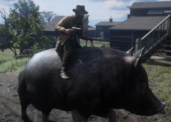 Лошади больше не нужны: Новый мод для Red Dead Redemption II позволит оседлать гигантскую свинью
