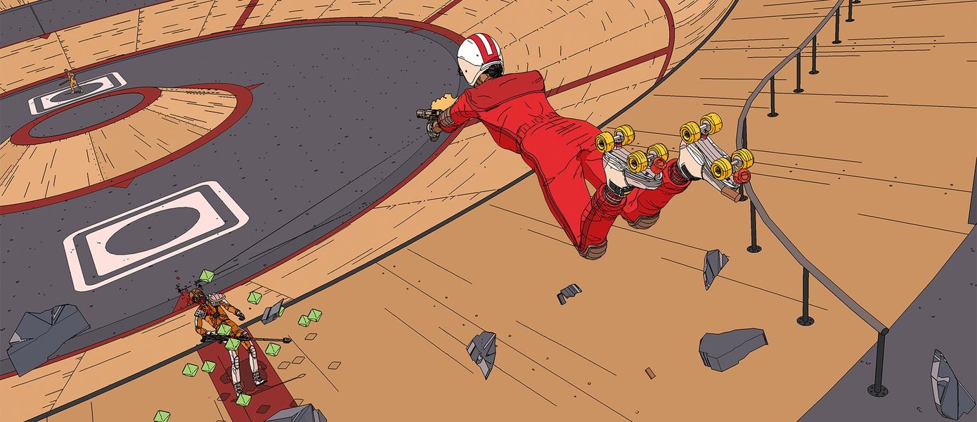 Стильные трюки и перестрелки в новом геймплее Rollerdrome — шутера на роликах от создателей серии OlliOlli для PS4 и PS5