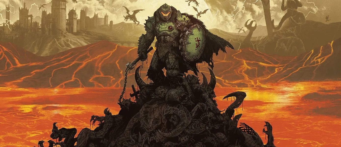 Ледяной ад на первом арте дополнения DOOM: The Dark Ages