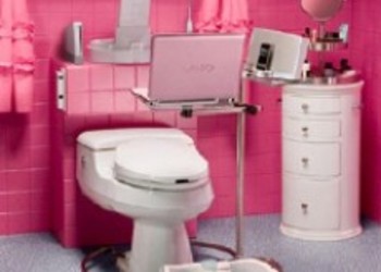 Wii в розовом туалете