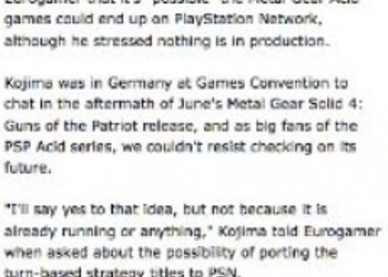 Metal Gear Acid возможен для PSN ?