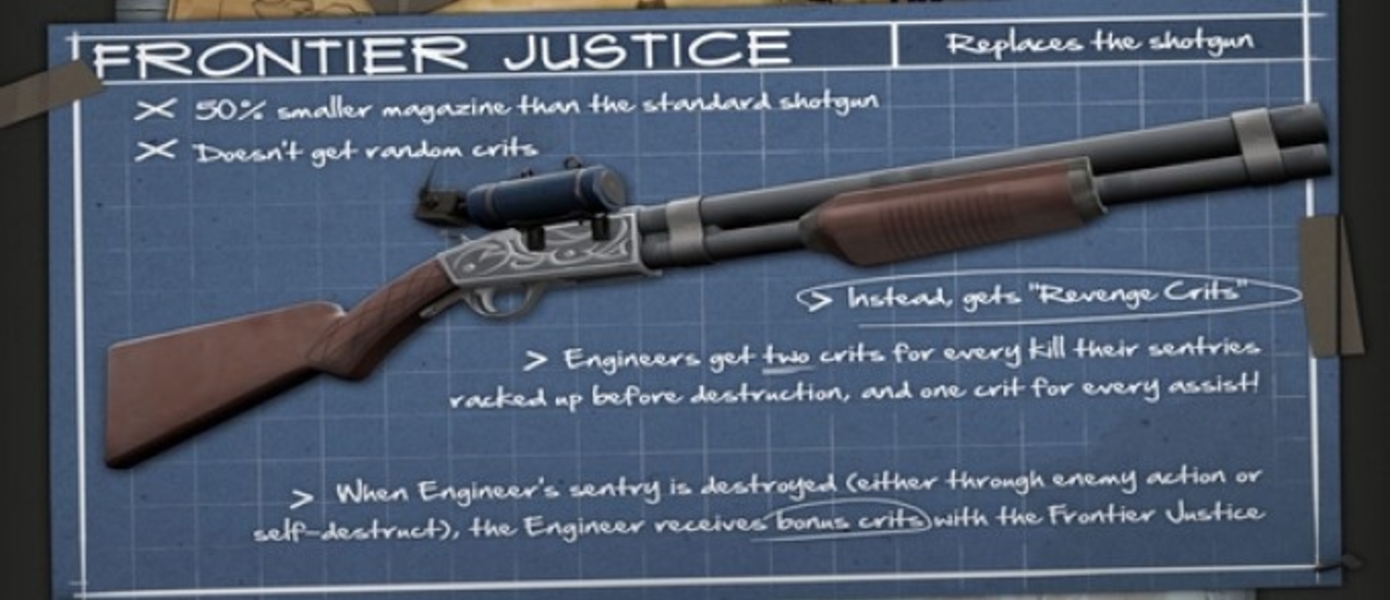 Инженер в Team Fortress 2 получит "Frontier Justice"