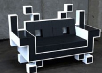 Прикольный, но неудобный диван по Space Invaders